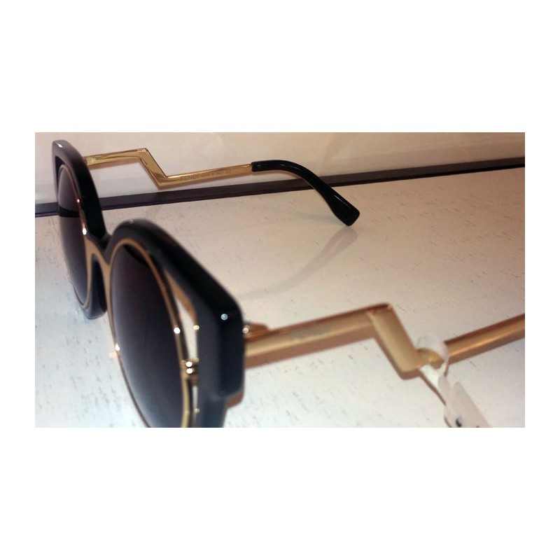 عینک آفتابی FF/0125 C1 مشکی رو طلایی  فندی  FENDI FF/0125 C1 Sunglasses